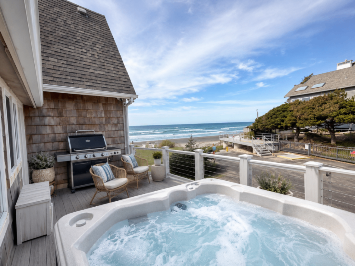 Ocean-view hot tub